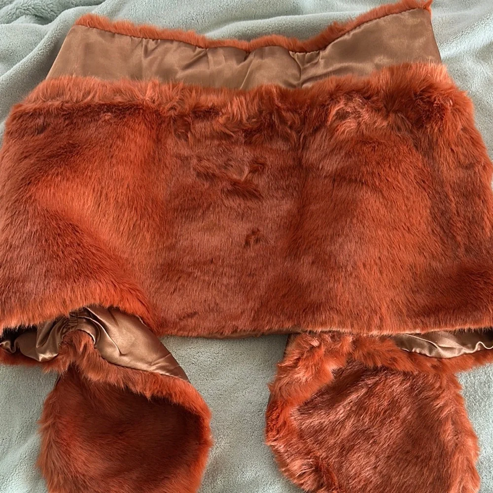 NWT La Fiorentina Burnt Orange Scarf Plush Wrap